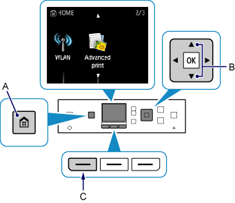 HOME screen: Select WLAN